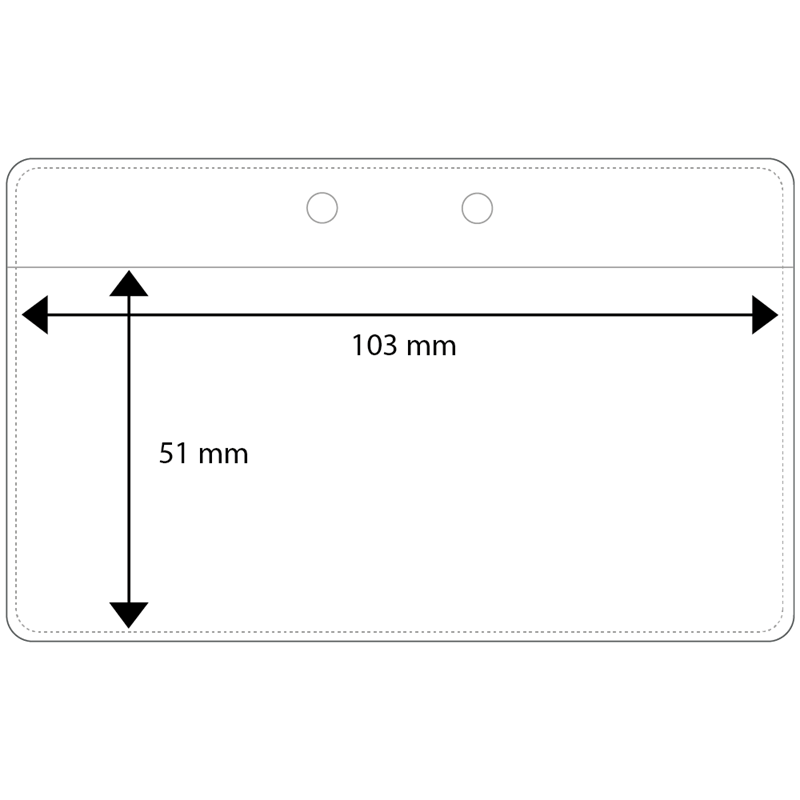 Plastficka horisontell, 103 x 51 mm