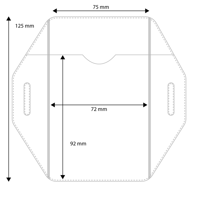 Armficka vertikal, 134x125 mm, utan band <br> Art.nr 17723-1000